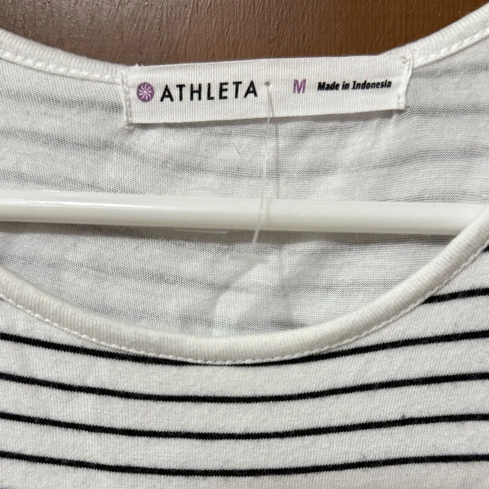Athleta Sunkissed Ombre Medium Striped Blue and White Maxi Dress - Picture 4 of 5